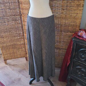 Eileen Fisher VTG Tweed Maxi Skirt Linen Rayon Tweed SZ M Raw Edge NWT